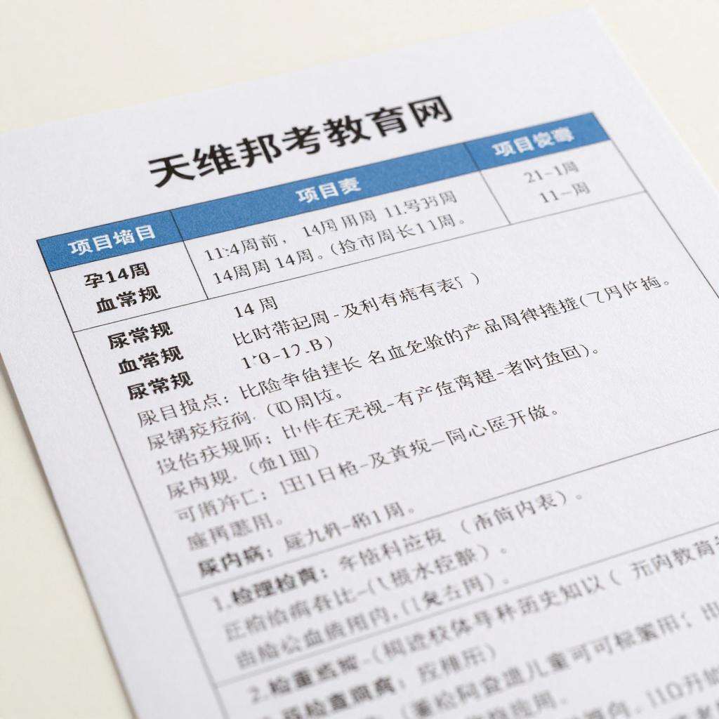 孕14周产检项目解析：血常规、尿常规等必做检查-天维邦考教育网第二张图